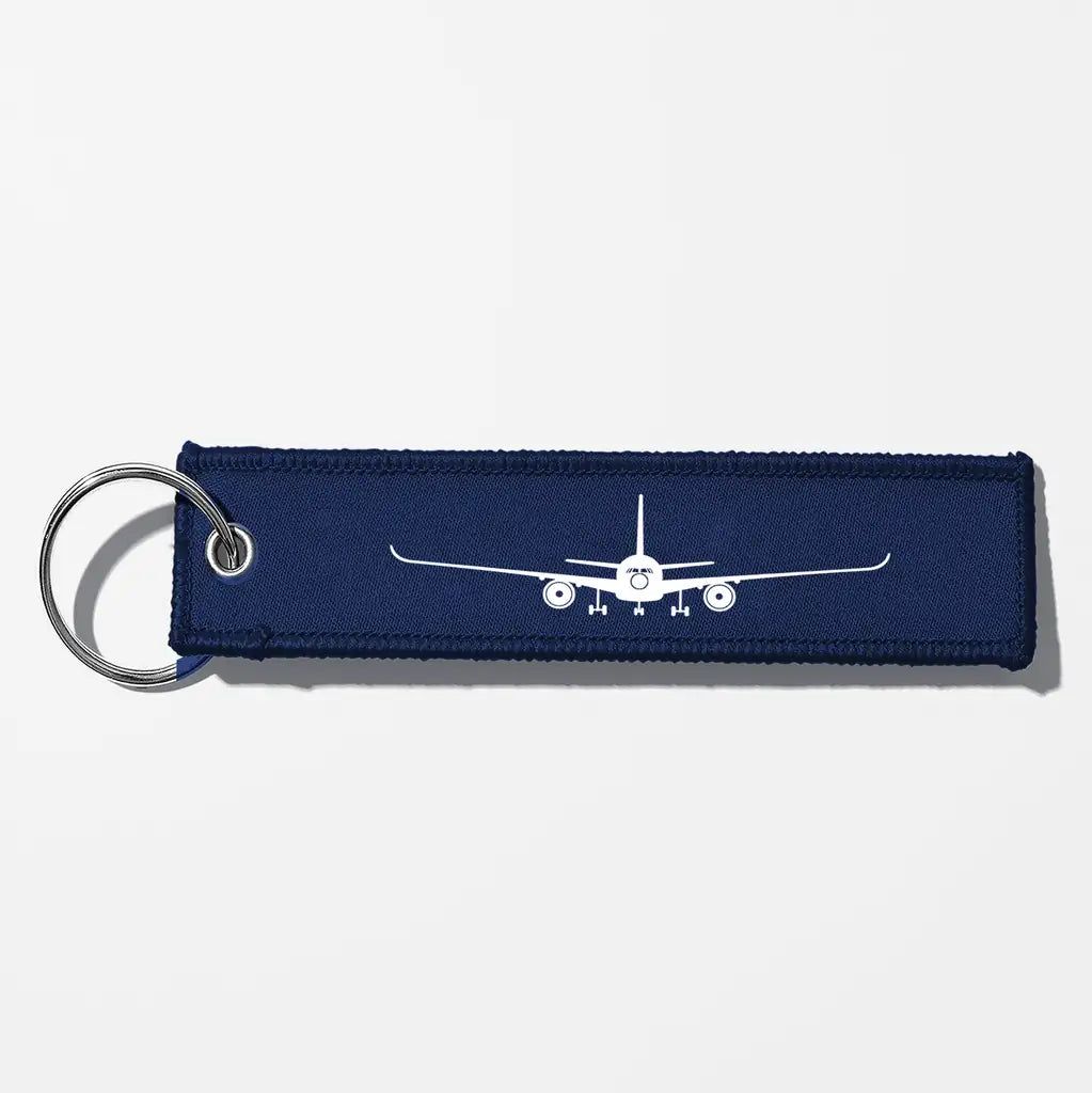 Airbus A350 Silhouette Key Chains - Navy Blue