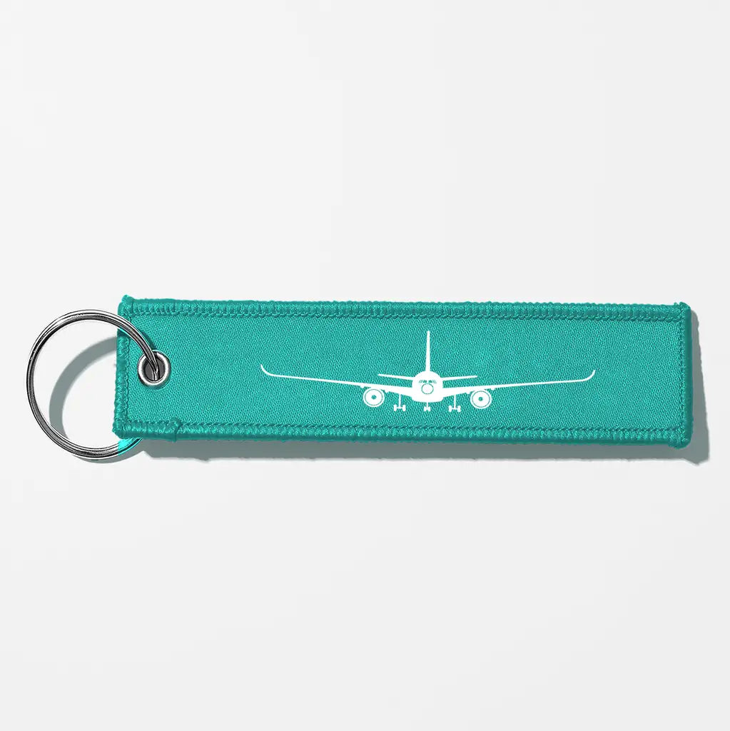 Airbus A350 Silhouette Key Chains - Turquoise