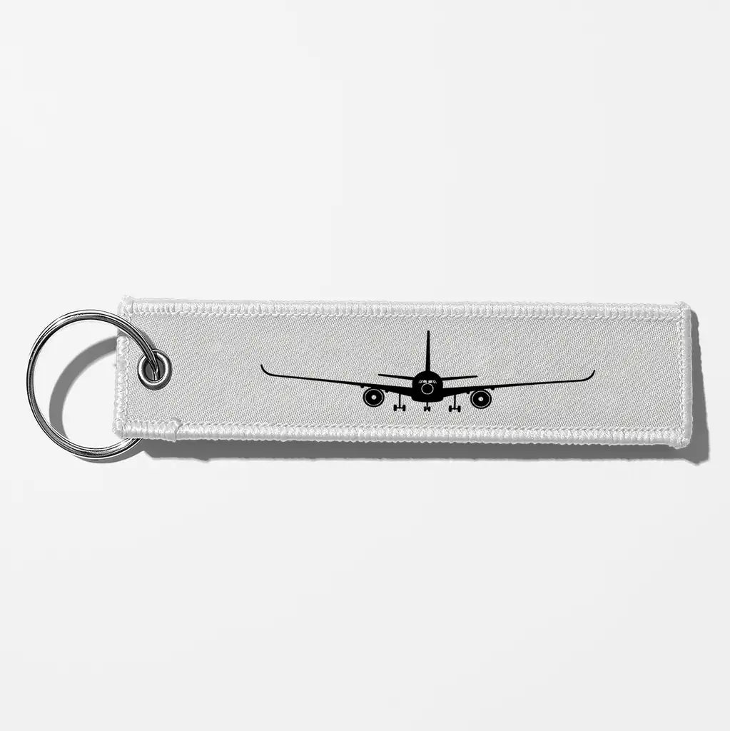 Airbus A350 Silhouette Key Chains - White