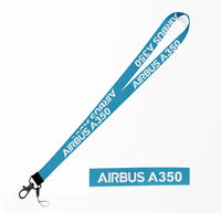 Thumbnail for Airbus A350 & Text lanyard - light blue