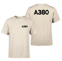 Thumbnail for Airbus A380 Flat Text design on beige double side
