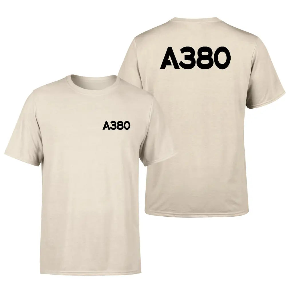 Airbus A380 Flat Text design on beige double side
