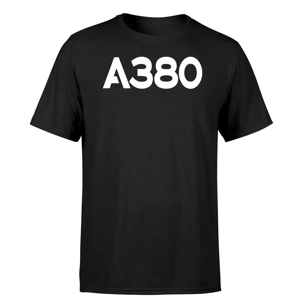 Airbus A380 Flat Text design on black single side