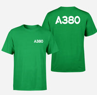 Thumbnail for Airbus A380 Flat Text design on green double side
