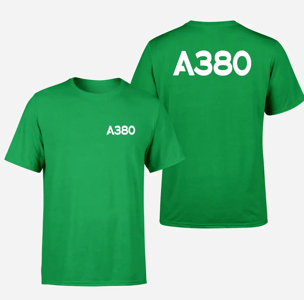 Airbus A380 Flat Text design on green double side