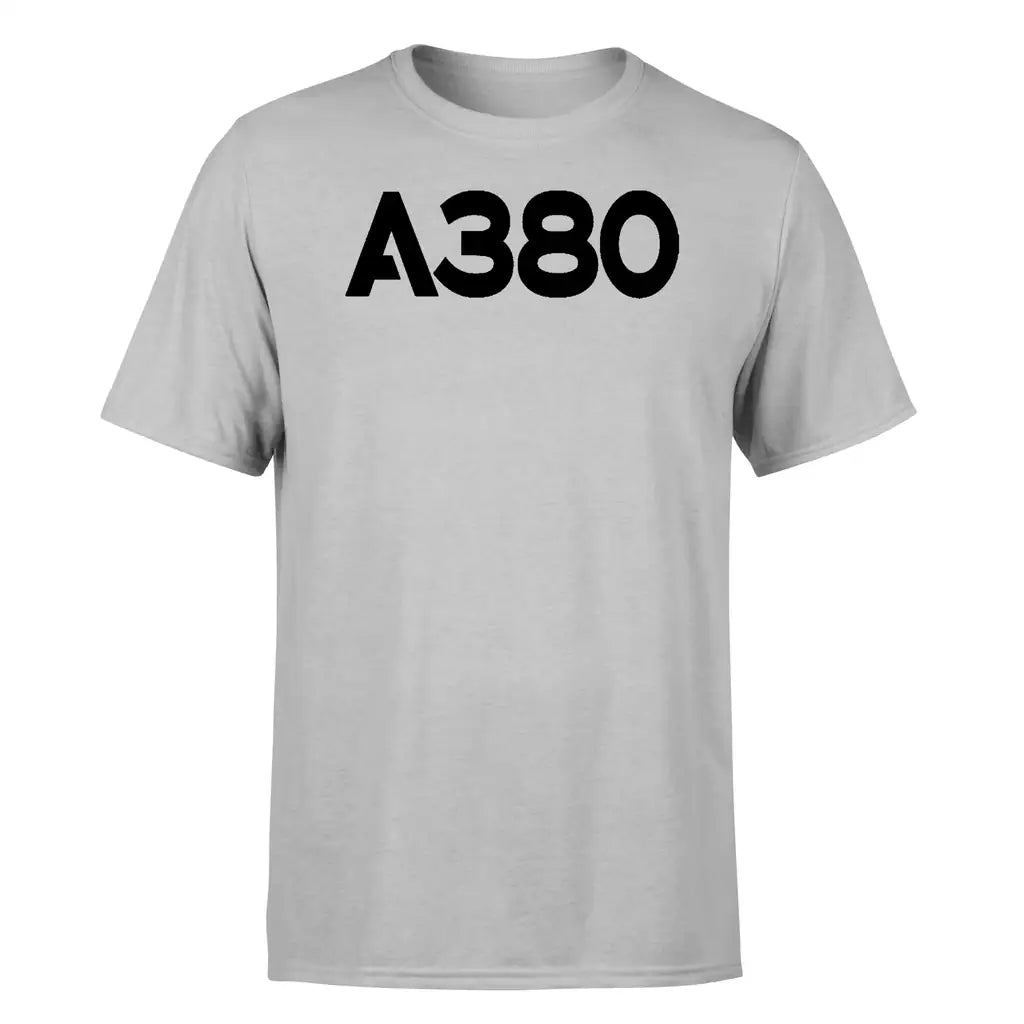 Airbus A380 Flat Text design on light gray single side