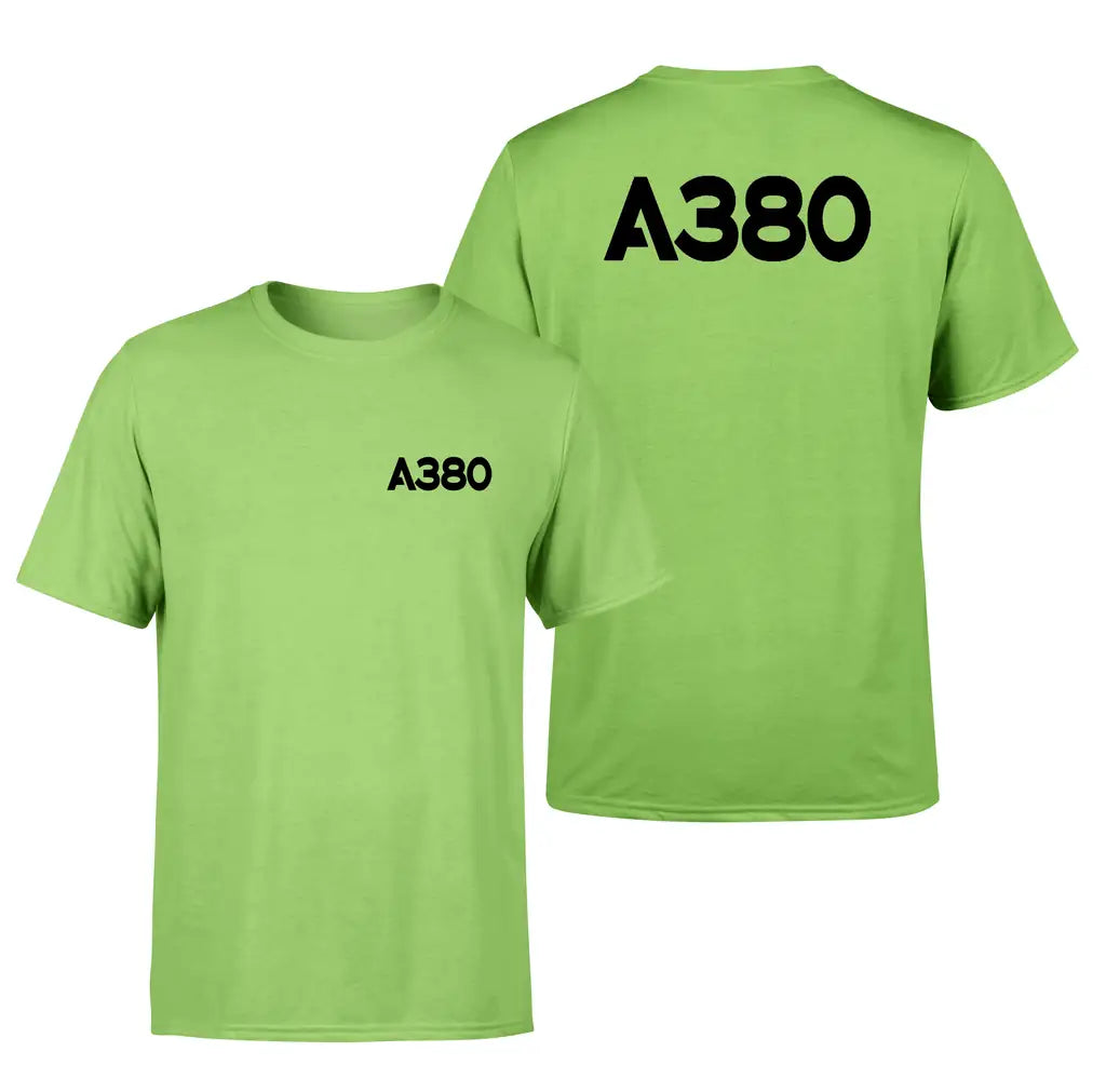 Airbus A380 Flat Text design on light green double side