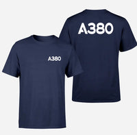 Thumbnail for Airbus A380 Flat Text design on navy blue double side