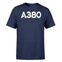 Thumbnail for Airbus A380 Flat Text design on navy blue single side