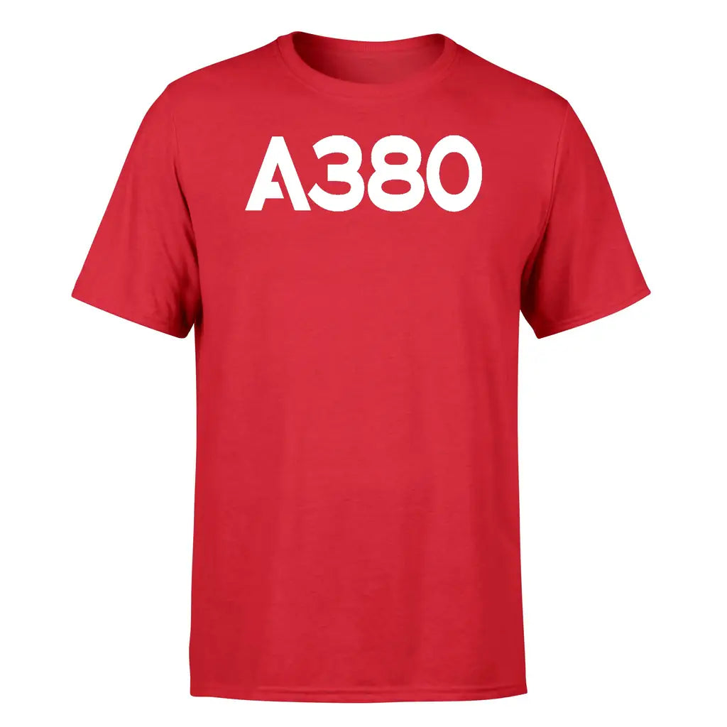 Airbus A380 Flat Text design on red single side