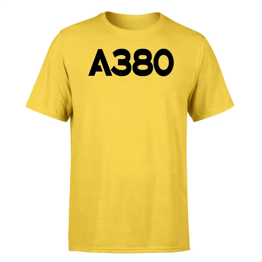 Airbus A380 Flat Text design on yellow single side