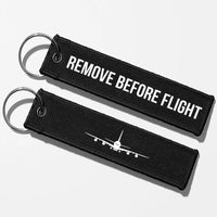 Thumbnail for Airbus A380 Silhouette Key Chains - Black - Remove Before Flight