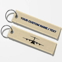 Thumbnail for Airbus A400M Silhouette Key Chains - Beige - Personalized