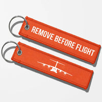 Thumbnail for Airbus A400M Silhouette Key Chains - Orange - Remove Before Flight