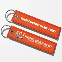 Thumbnail for Airbus ACJ TwoTwenty Aviator Key Chains - Orange - Personalized