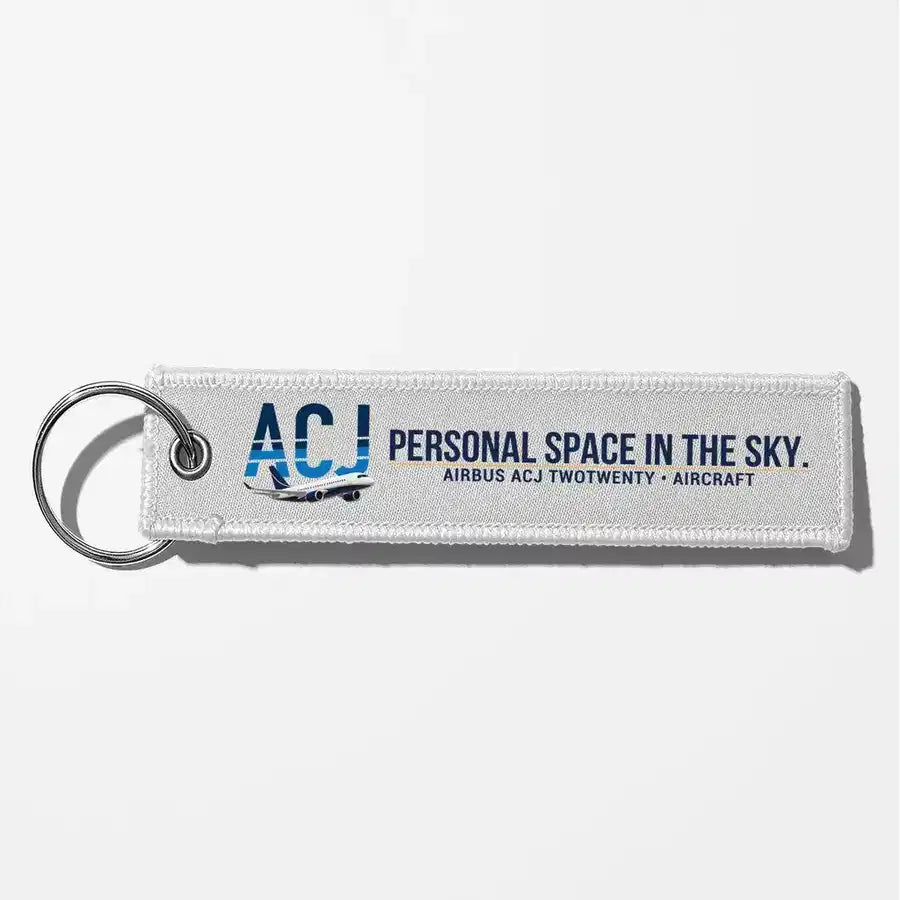 Airbus ACJ TwoTwenty Aviator Key Chains - White