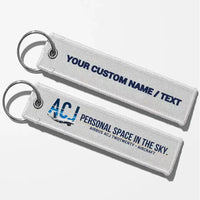 Thumbnail for Airbus ACJ TwoTwenty Aviator Key Chains - White - Personalized
