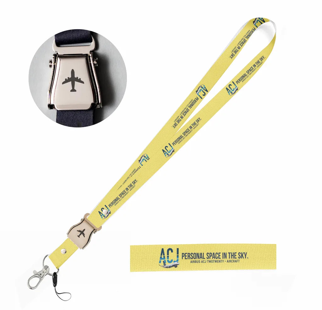 Airbus ACJ TwoTwenty seat belt lanyard - yellow