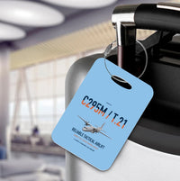 Thumbnail for Airbus C295M T.21 design on light blue acrylic luggage tags, double-side print