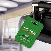 Thumbnail for Airbus CC-150T Polaris design on green acrylic luggage tags, double-side print
