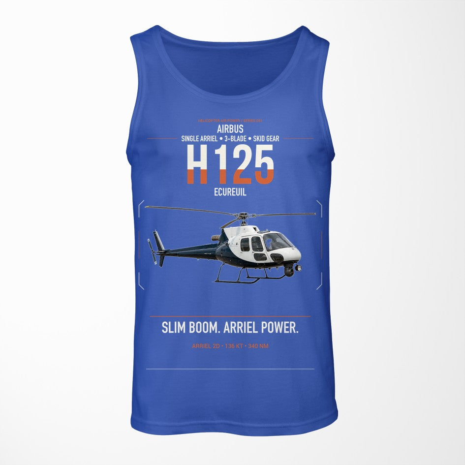 Airbus H125 design on blue tank top