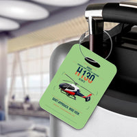 Thumbnail for Airbus H130 design on light green acrylic luggage tags, double-side print