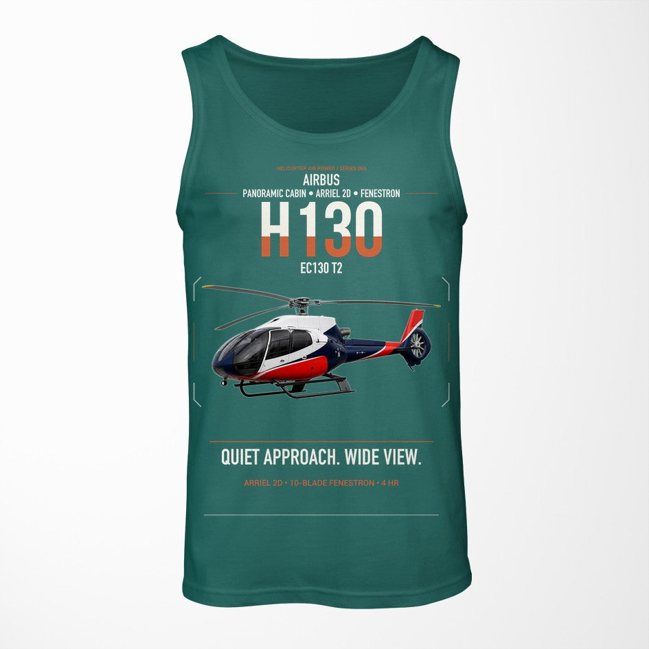 Airbus H130 design on green tank top