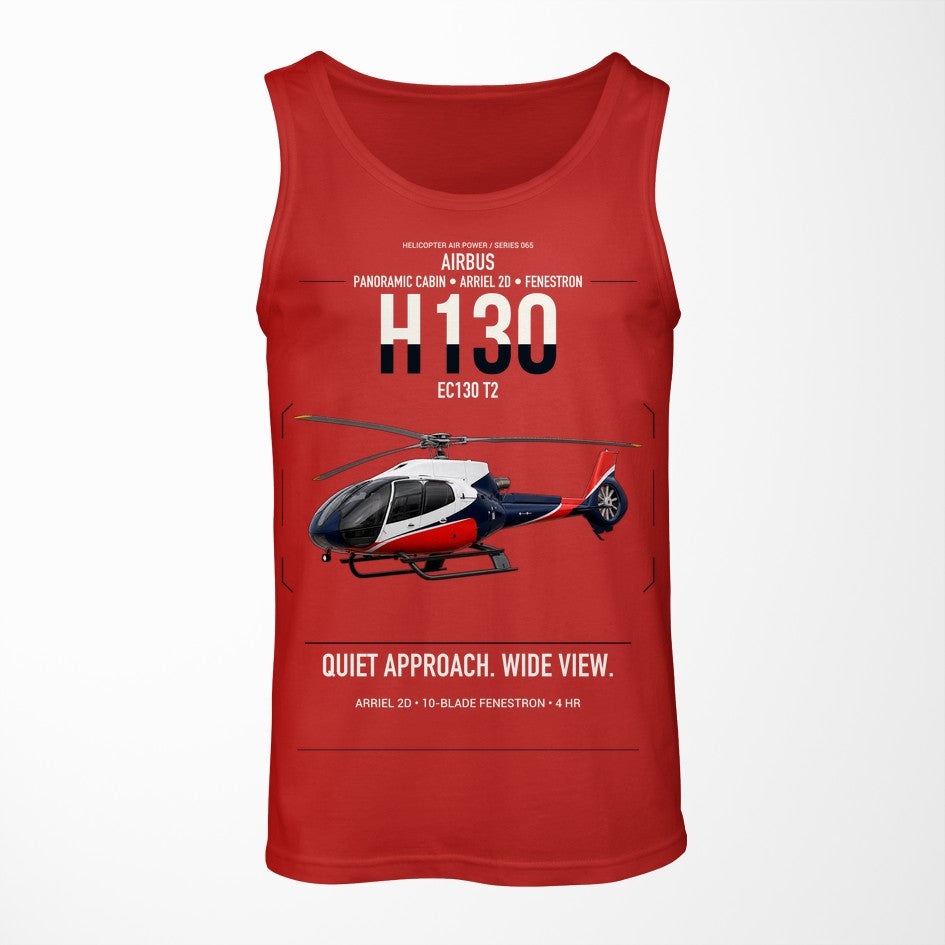Airbus H130 design on red tank top