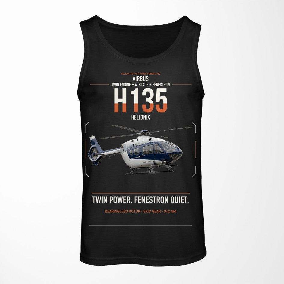 Airbus H135 design on black tank top