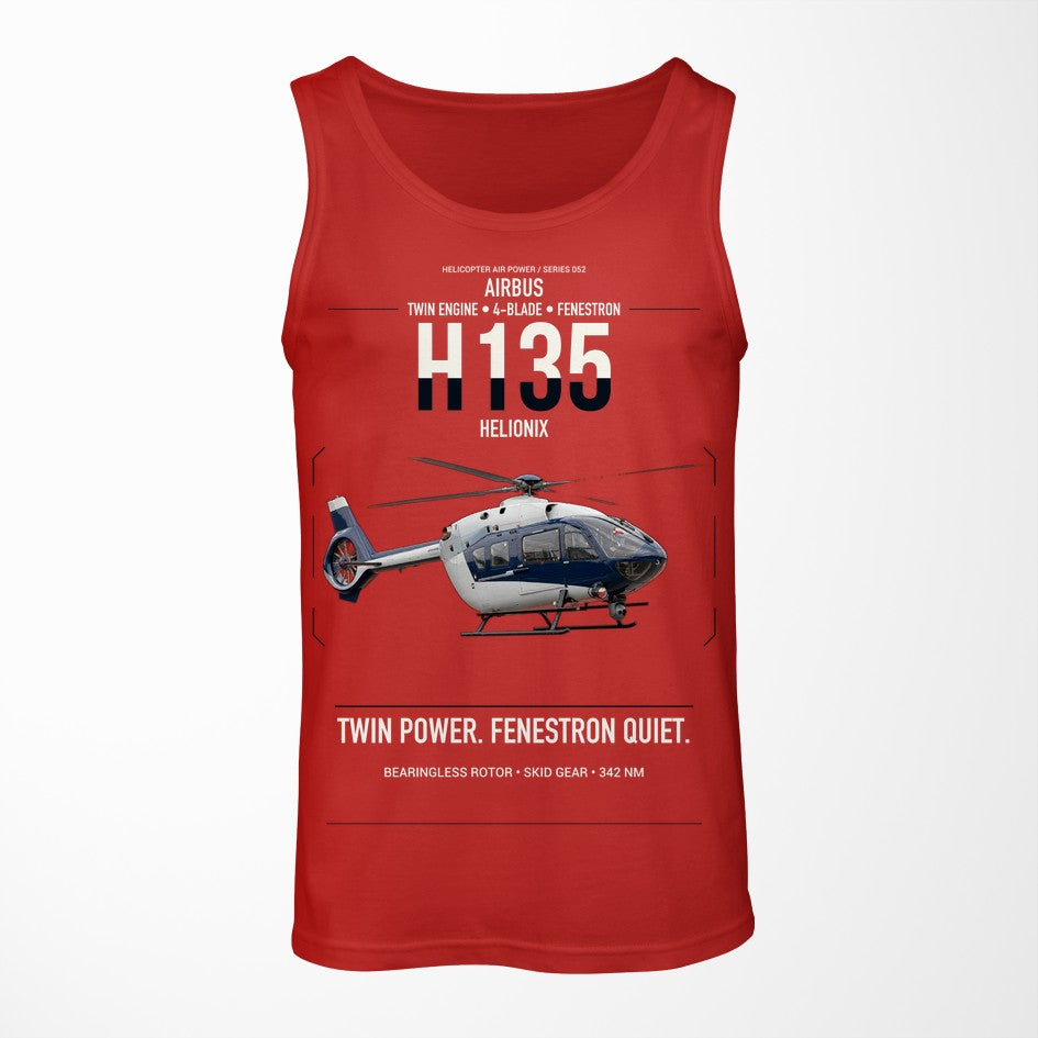 Airbus H135 design on red tank top