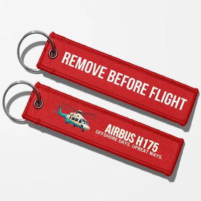 Cartoon Airbus H175 Aviator Key Chains - Red - Remove Before Flight