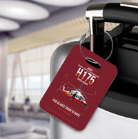 Thumbnail for Airbus H175 design on dark red acrylic luggage tags, double-side print