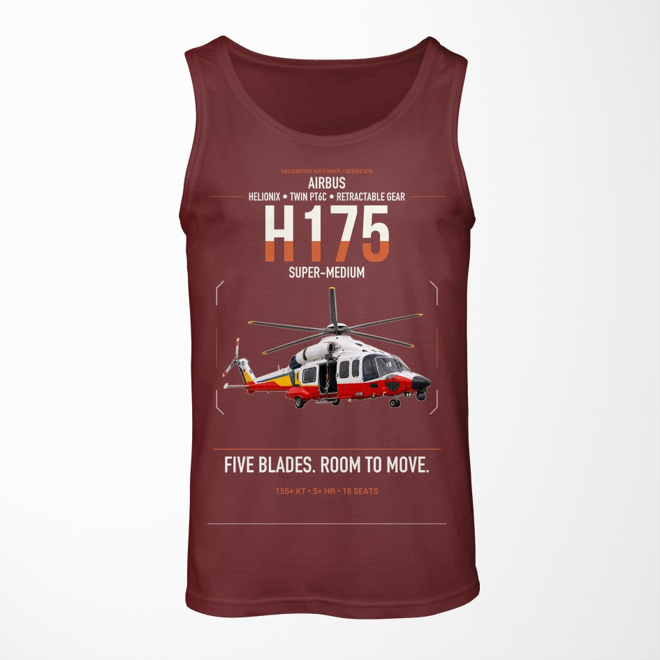 Airbus H175 design on dark red tank top