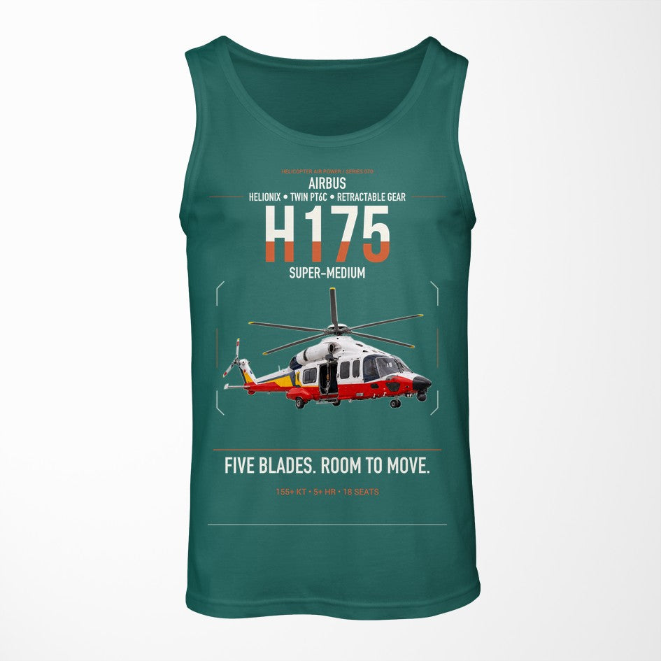 Airbus H175 design on green tank top