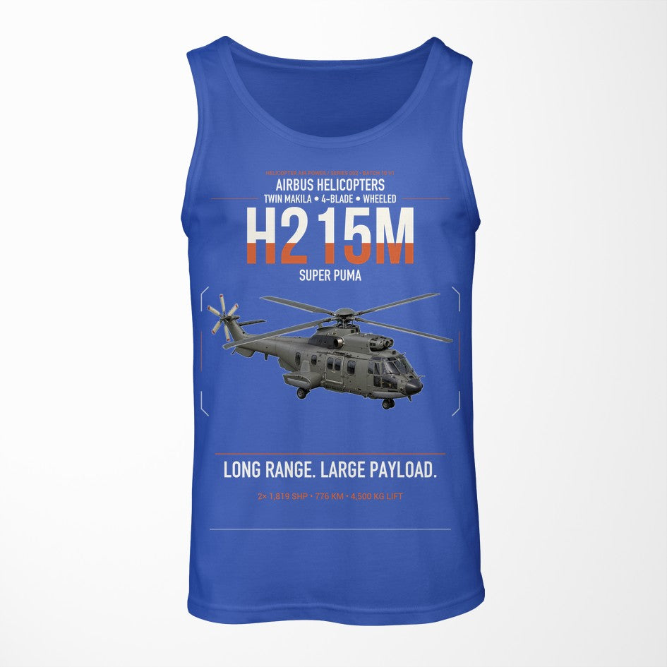 Airbus H215M design on blue tank top