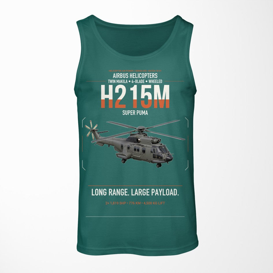 Airbus H215M design on green tank top
