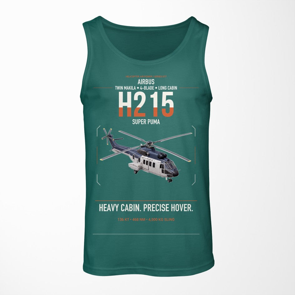 Airbus H215 design on green tank top