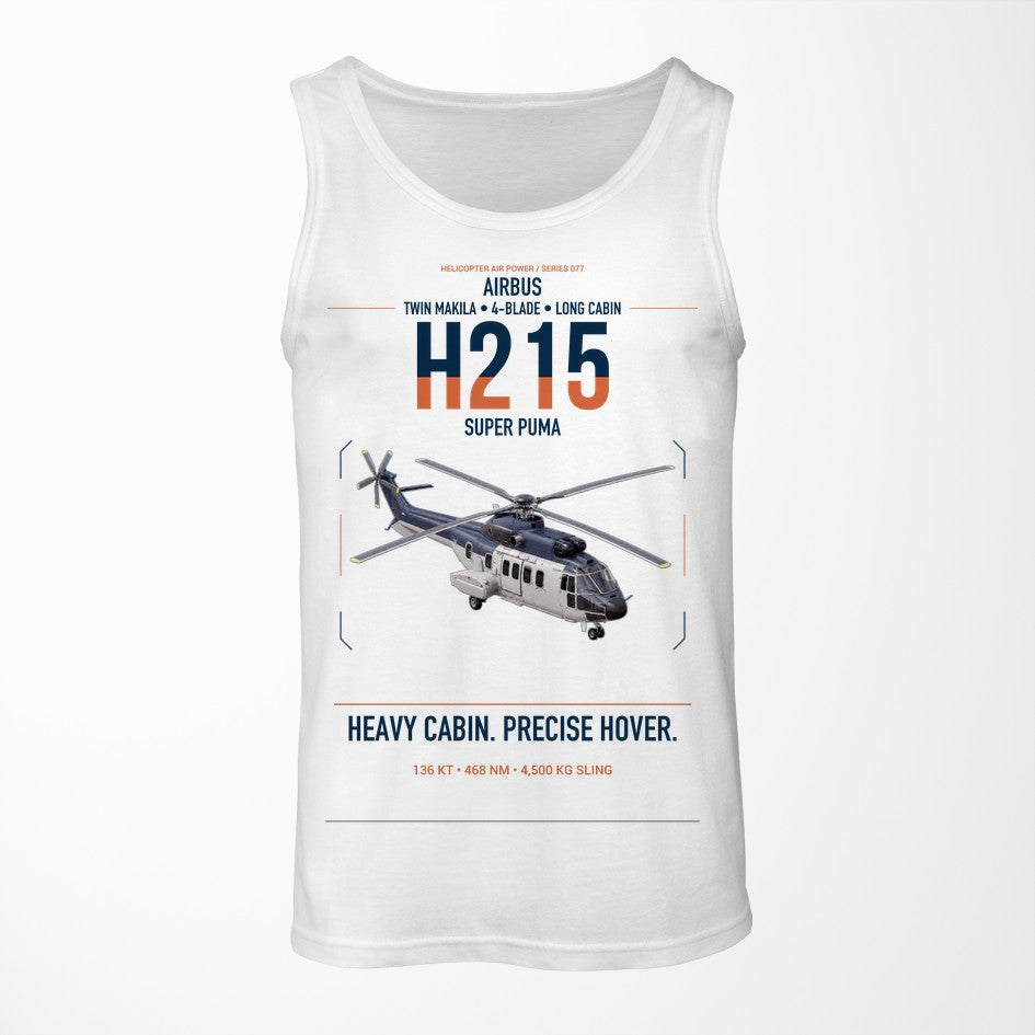 Airbus H215 design on white tank top