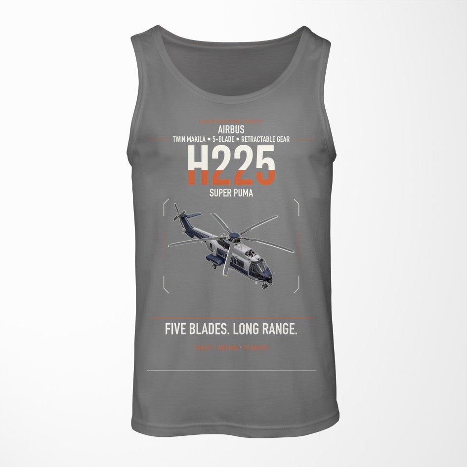 Airbus H225 design on gray tank top