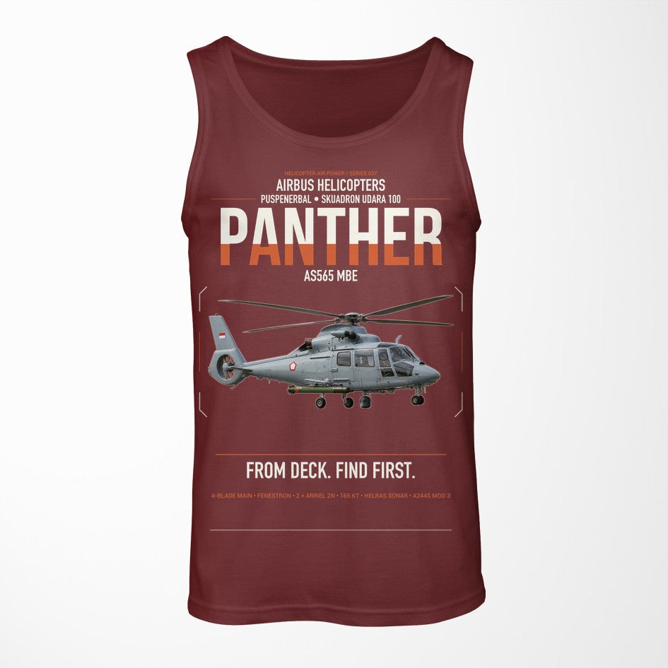 Airbus Helicopters AS565 MBe Panther design on dark red tank top