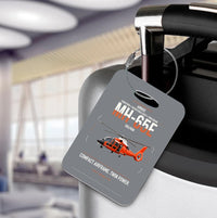 Thumbnail for Airbus MH-65E Dolphin design on gray acrylic luggage tags, double-side print