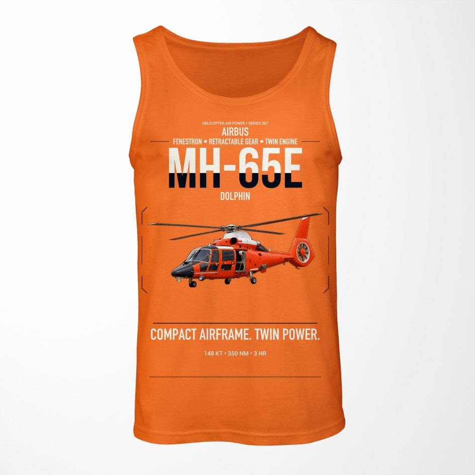 Airbus MH-65E Dolphin design on orange tank top