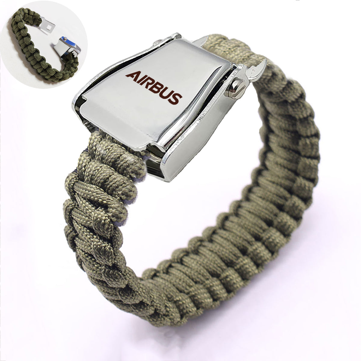 Airbus & Text Design Airplane Seat Belt Bracelet