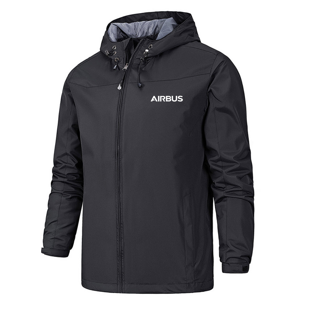 Airbus & Text Designed Rain Jackets & Windbreakers