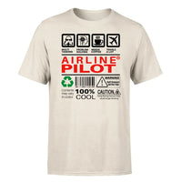 Thumbnail for Airline Pilot Label design on beige single side