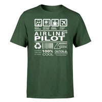 Thumbnail for Airline Pilot Label design on dark green single side