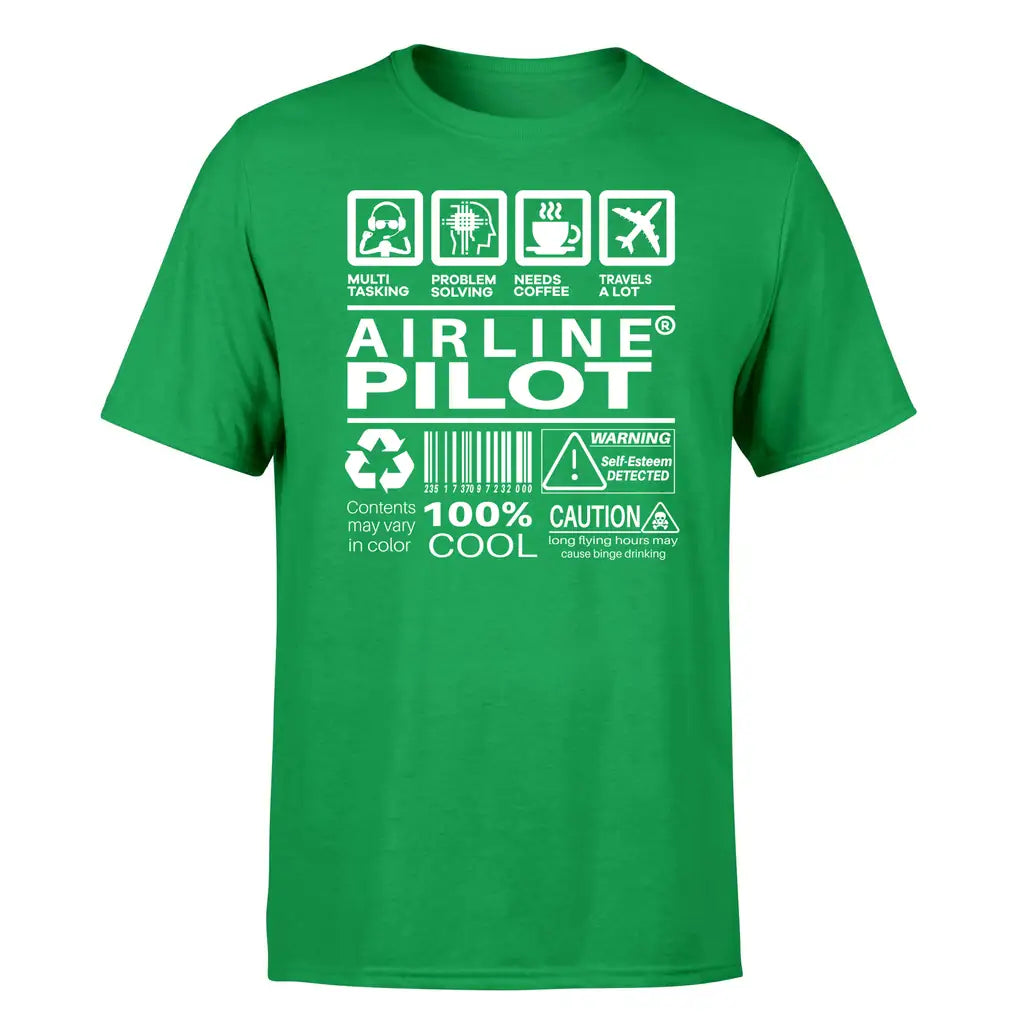 Airline Pilot Label design on green single side