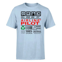 Thumbnail for Airline Pilot Label design on light blue single side