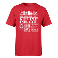 Thumbnail for Airline Pilot Label design on red single side