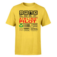 Thumbnail for Airline Pilot Label design on yellow single side